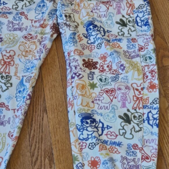 Krush Kandy Graffiti Jeans –Streetwear Art Statement –Stylized Cartoon–Size L - Picture 8 of 9